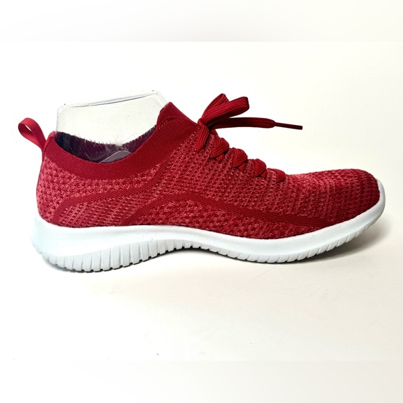 Red Skechers Air Cooling Memory Foam Slip Ons - Size 8 - Picture 3 of 12